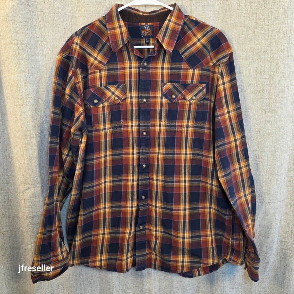 Moonshine Spirit Flannel Pearl Snap Shirt Mens XL Plaid Flannel Lot/2 Pearl Snap - Picture 2 of 11